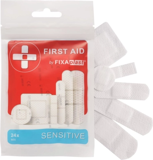 Fixaplast First Aid Sensitive текстилни пластири за чувствителна кожа (24 бр.)