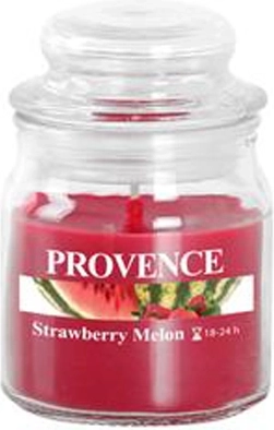 Aromatic glass candle with lid strawberry and melon 70 g