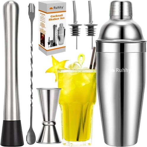 RUHHY 6-in-1 Stainless Steel Cocktail Bar Set