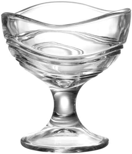 Set of 6 glass dessert bowls for ice cream and desserts, 310 ml