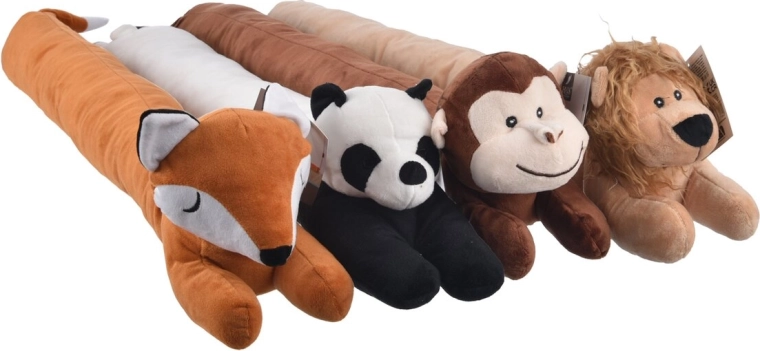 Plush draft stopper in animal shape 90 cm (assortment of 4 designs)
