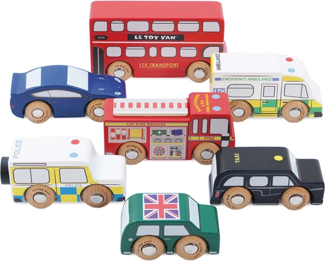Le Toy Van wooden London vehicle set