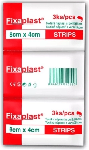 Fixaplast Strip текстилна лепенка 8 × 4 см, 3 бр.