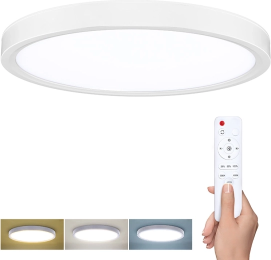 Solight LED таванно и стеннo осветително тяло Estela white с дистанционно управление 30 см