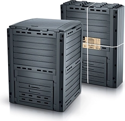 Garden composter 280 l anthracite COMPOGREEN WOODY