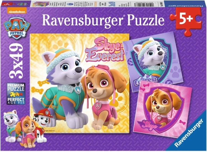Пъзел Ravensburger Пес Патрул – Скай и Еверест 3×49 части
