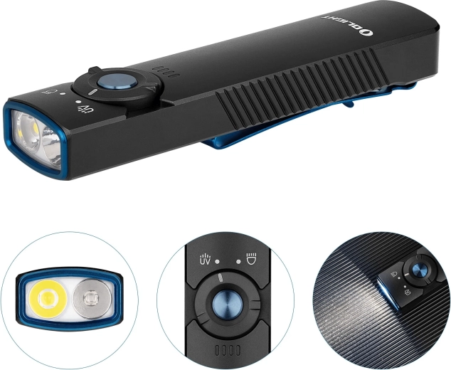 Dual light source: white LED + UV 365 nm