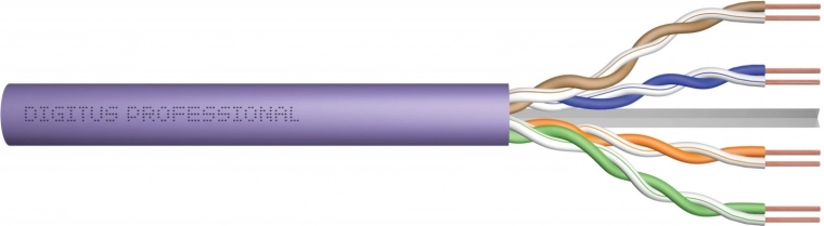 Installation Teleinformatics Cable DIGITUS Cat. 6 U/UTP 100m Purple