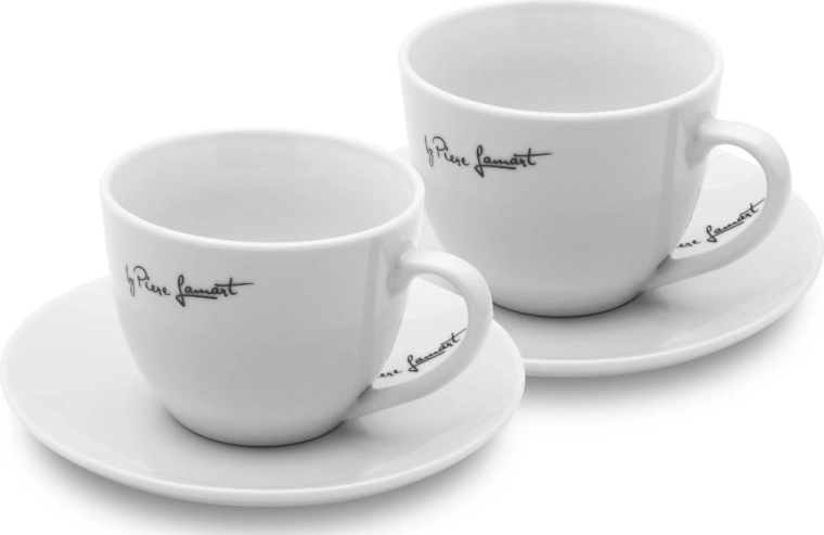 Lamart Kaffe порцеланова чаша за кафе с чинийка, 2 бр., 300 ml