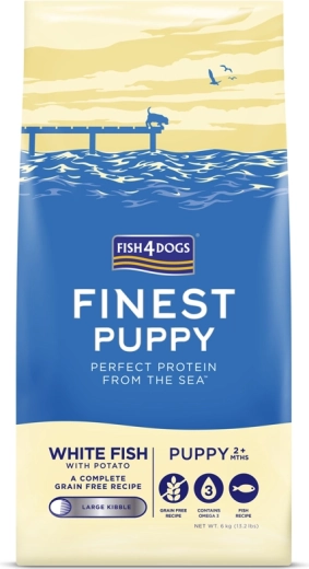 Fish4Dogs Finest kibble for large-breed puppies with white fish and potatoes 1.5 kg