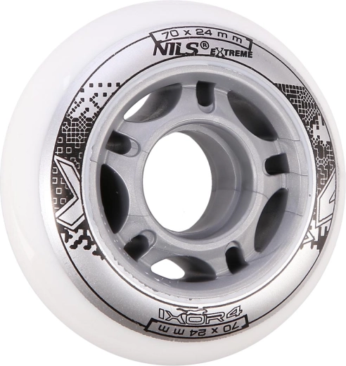 Колелца за инлайн кънки NILS EXTREME PU 70 × 24 бели (4 бр.)