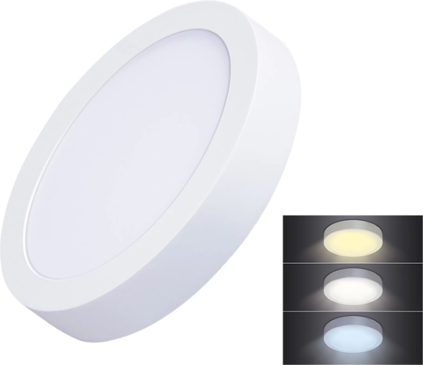 Solight LED мини панел CCT за повърхностен монтаж, кръгъл, 12 W, 900 lm