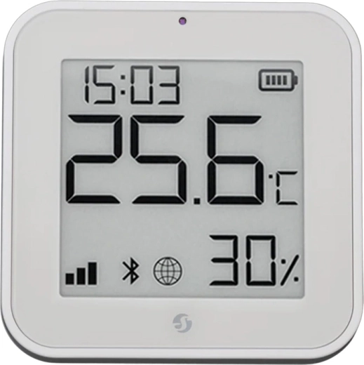 Shelly BLU H&T ZB Zigbee temperature and humidity sensor with e‑paper display, white