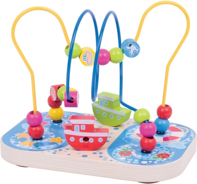Bigjigs Baby дървен моторен лабиринт Море
