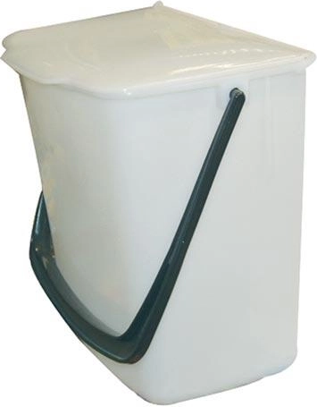 Universal built-in kitchen waste bin 8 L – white plastic
