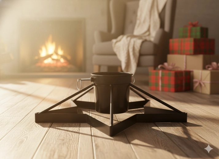 Metal Christmas Tree Stand with Water Reservoir, Black