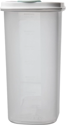 1.8 L capacity and practical shape for the kitchen and pantry