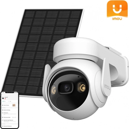 Въртяща се външна WiFi камера със соларен панел IMOU Cell PT Lite