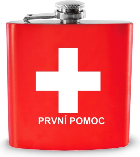 Pocket stainless steel flask “First Aid” 170 ml