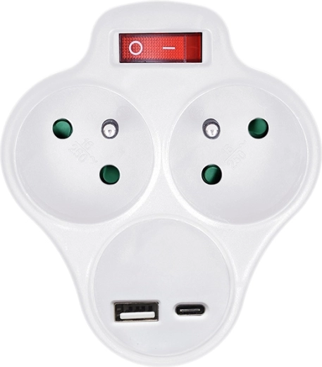 Two sockets with a switch
