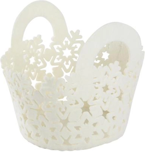 Felt Christmas Basket Toro, White, 15 cm