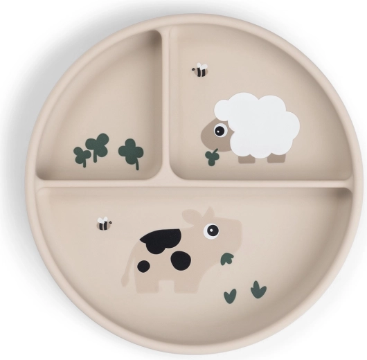 Done by Deer вендузен разделенa чиния Stick&Stay Tiny farm пясъчна