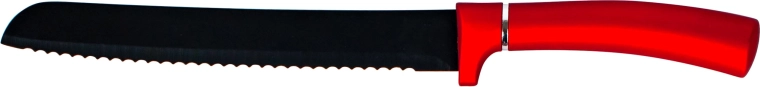 Kitchisimo bread knife with red–silver handle