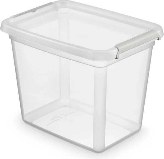 Basestore plastic storage box with lid and clips 20 l