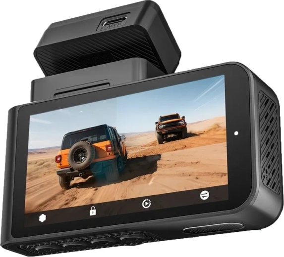 WOLFBOX X3 WiFi 2.5K dash camera with 1080p rear camera and 64GB card