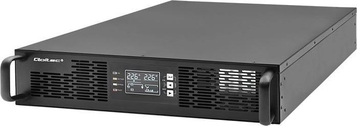 Резервно захранване UPS за rack 3 kVA 3000 W с LCD, on‑line, фактор на мощността 1.0 – Qoltec