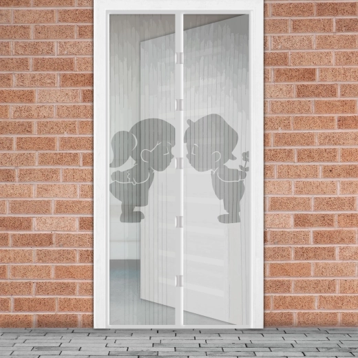 Magnetic insect screen door curtain