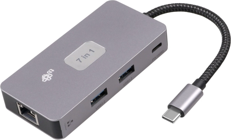 Adapter HUB USB C 7 in 1 HDMI USB SD/TF RJ45