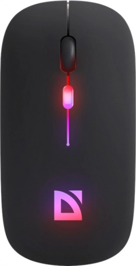 Безжична мишка DEFENDER Touch, тихо щракване, RGB, BT + 2,4 GHz, презареждаема, 800/1200/1600 DPI, черна