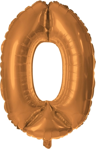 TORO Foil Balloon Number 0, 30 cm, bronze