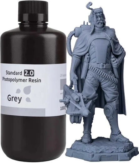 ELEGOO Standard 2.0 Photopolymer Resin, Grey, 1 kg