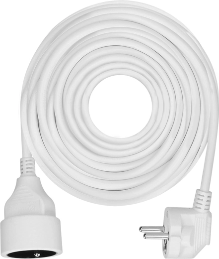Solight extension cord with coupler, 1 socket, 10 m, white