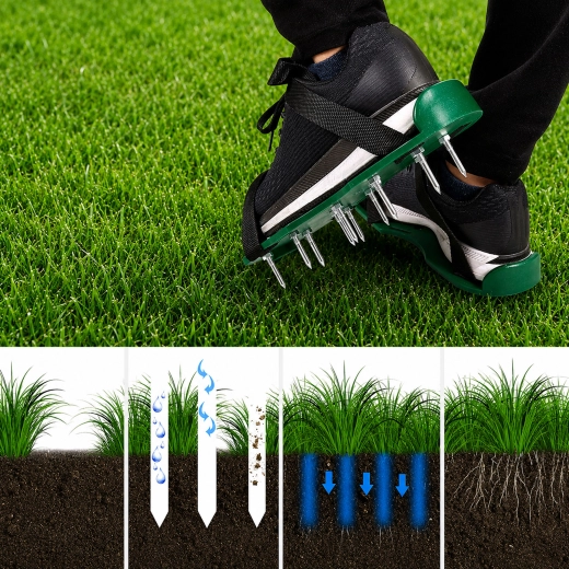 Lawn aeration with every step