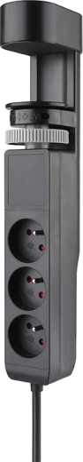 Solight преносим настолен контакт 3× 230 V + USB-A/2× USB-C PD 20 W, 2 m, черен