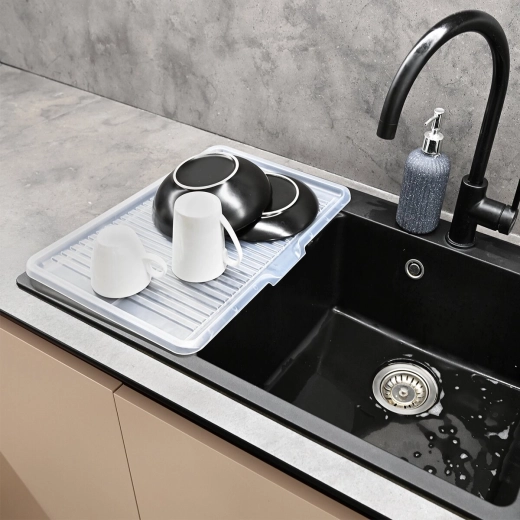 Ideal next to the sink and under a dish rack