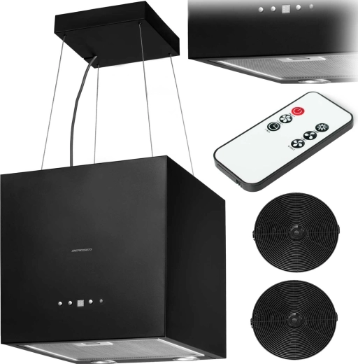 Island range hood 40 cm BERDSEN with LED lighting and 2 carbon filters