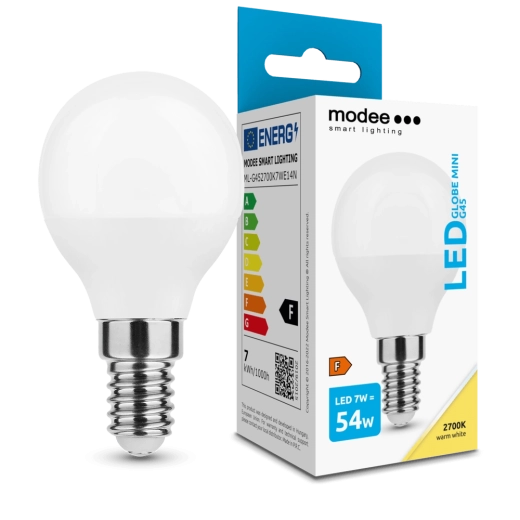 LED крушка G45 7 W E14 топло бяла