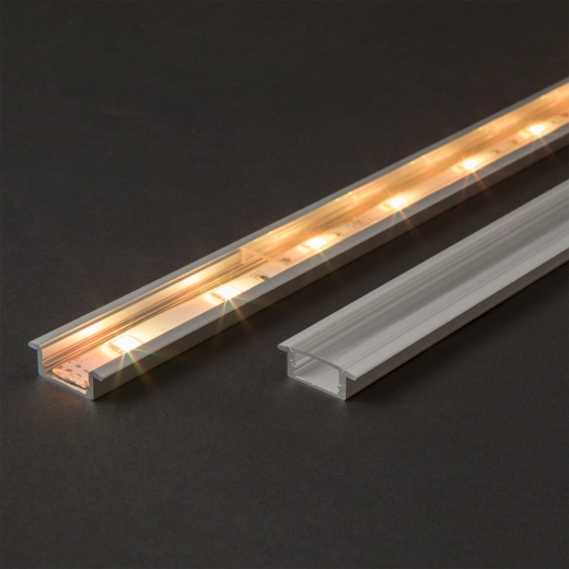 Transparent cover for 1 m aluminum LED profile