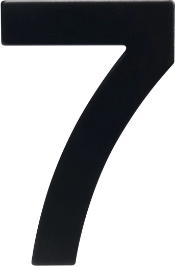 House Number 7, 95 mm, stainless steel, matte black