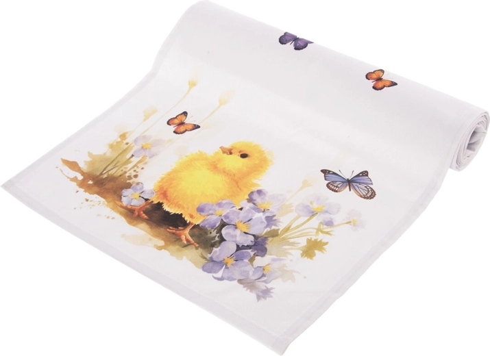 Cotton table runner Spring 120 × 30 cm