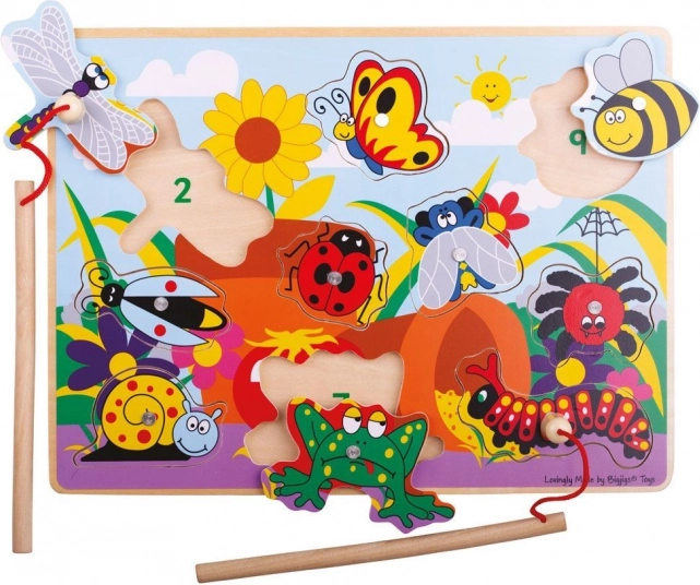 Bigjigs Toys Дървена игра за ловене на насекоми