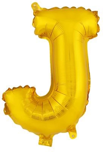 Foil balloon letter J 30 cm gold