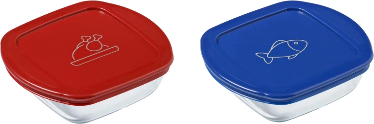 Комплект квадратни стъклени кутии PYREX 2 бр. 0,3 л