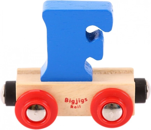 Bigjigs Rail дървено вагонче с буква F