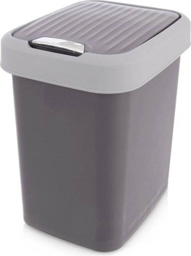 Plastic trash bin 12 l grey ORION with flip lid