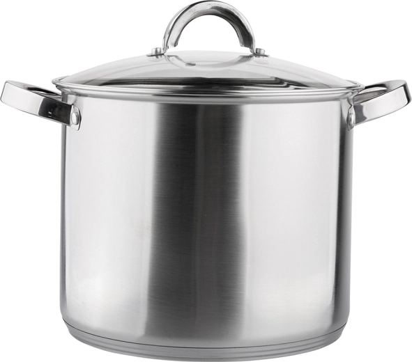 Tall stainless steel pot FABIO 22 cm, 7 l with glass lid